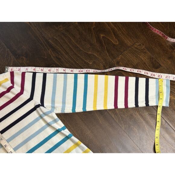 Talbots Shirt Womens Sz SP White Blue Yellow Striped Cotton Long Sleeve T Shirt - Picture 6 of 9